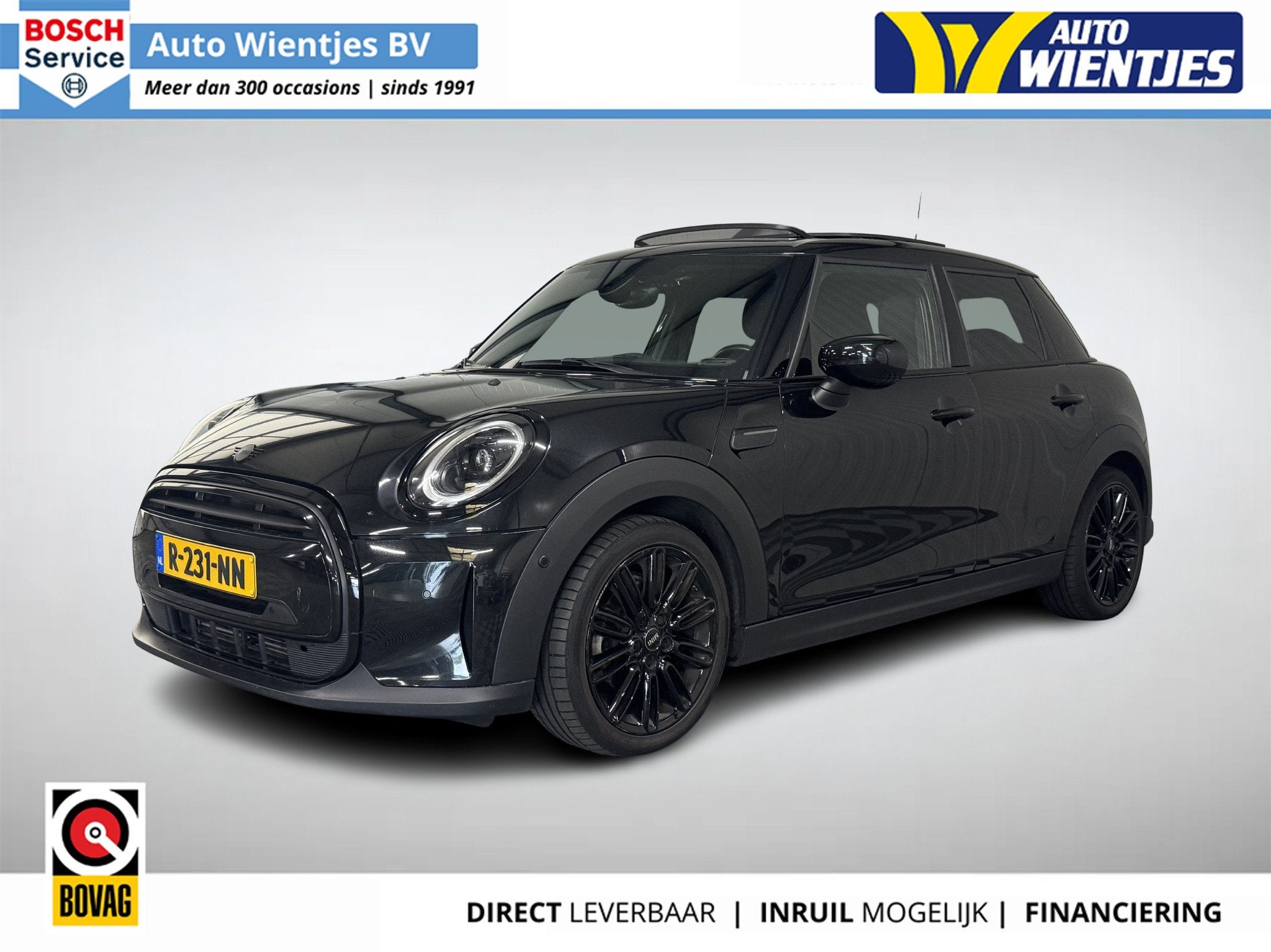 MINI Cooper One 1.5 Aut | Business 5-Drs | Pano | Leer | Nav, Auto's, Gebruikt, Euro 6, 1210 kg, Zwart