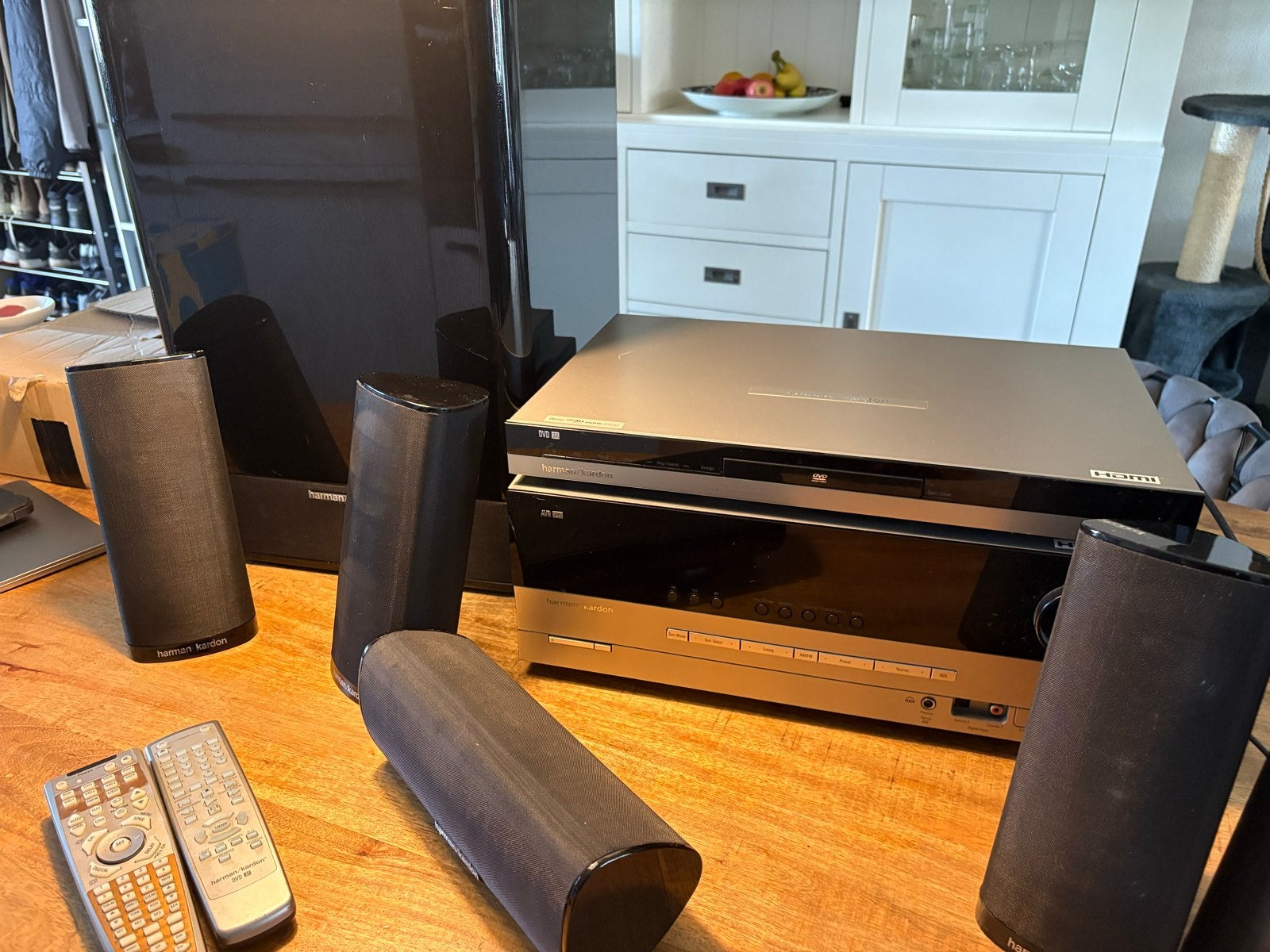 Harman Kardon Home Cinema Set (AVR 245, DVD 37, HKTS 11), Gebruikt, 70 watt of meer, 5.1-systeem, Dvd-speler
