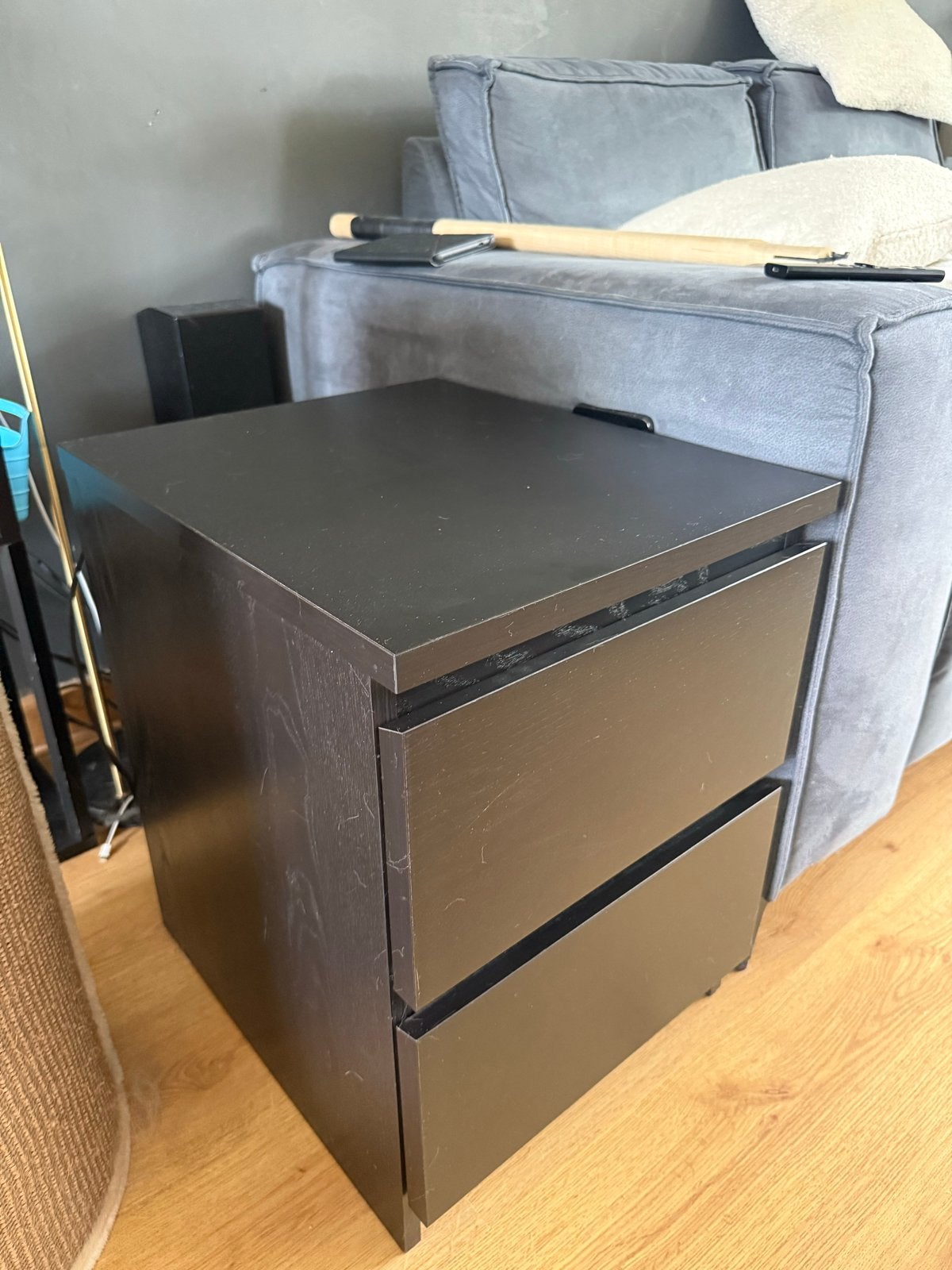 IKEA MALM ladekast 2 lades zwart, Ophalen, Gebruikt, Minder dan 45 cm, 55 tot 70 cm