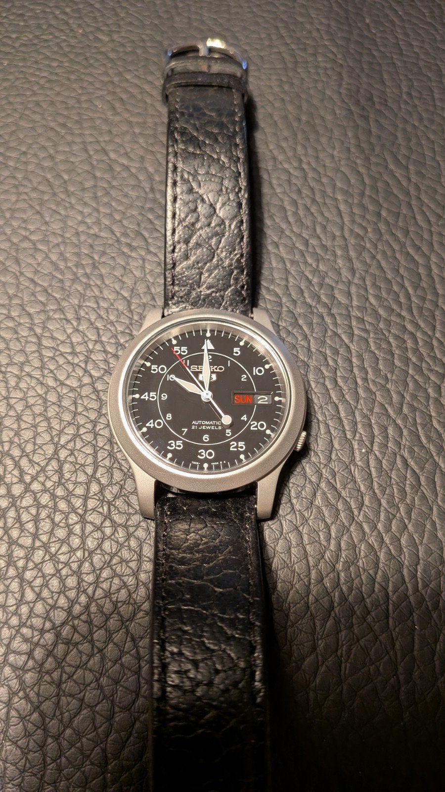 Seiko 5 7S26, Ophalen of Verzenden, Zo goed als nieuw, Leer, Seiko