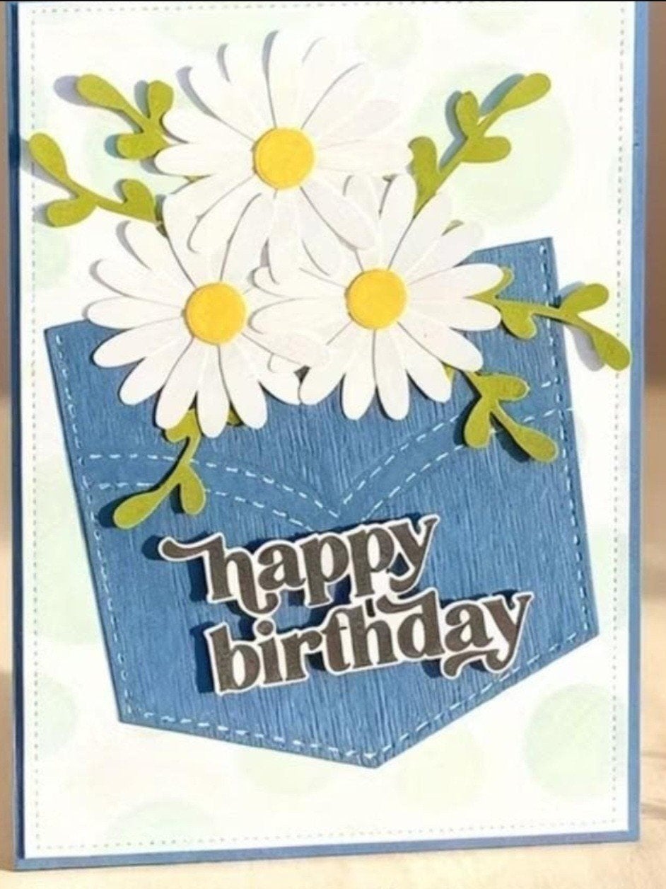 Nieuw  Snijmal broekak/ bloem/tekst Happy Birthday, Ophalen of Verzenden, Nieuw, Overige thema's, Pons of Mal