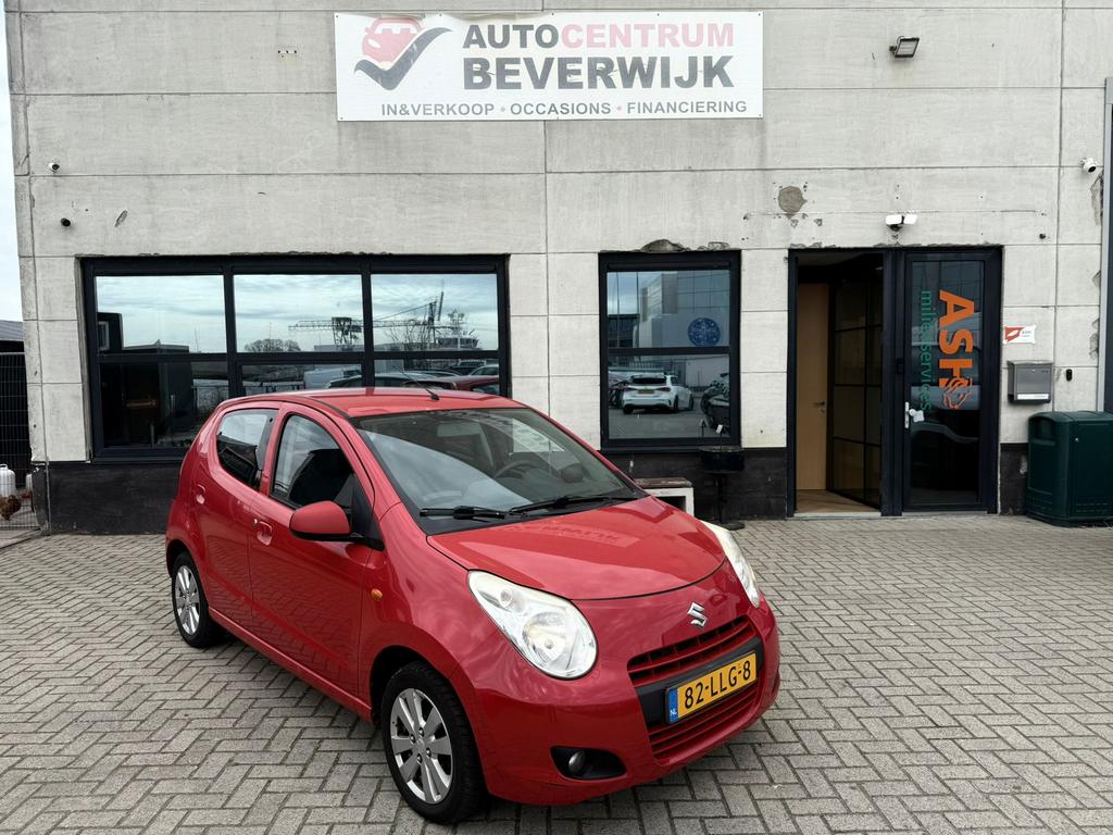 Suzuki Alto 1.0 Benzine 68pk 2010 Rood Airco EL Ramen Radio, Voorwielaandrijving, Euro 5, Stof, 4 stoelen