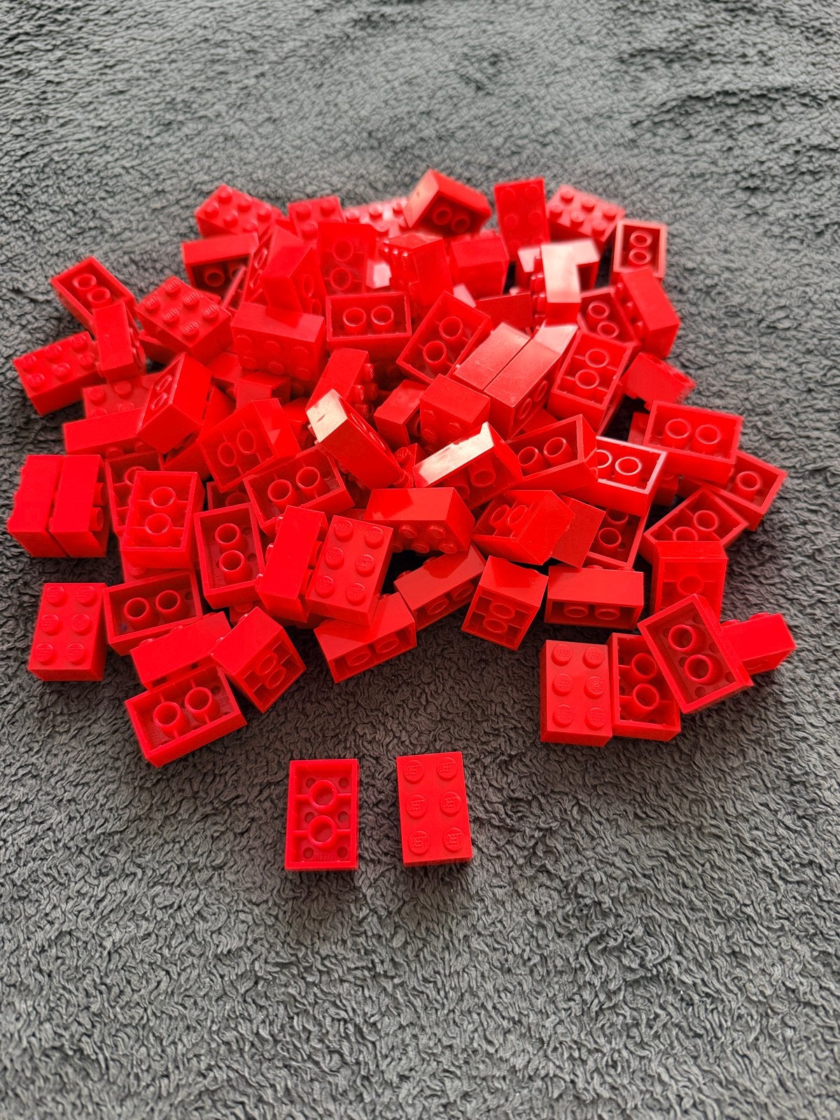 Lego rode bouwstenen 3x2 studs - 105 stuks, Ophalen of Verzenden, Gebruikt, Losse stenen, Lego