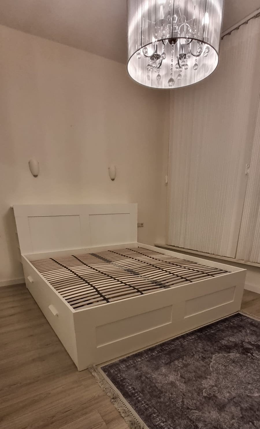 IKEA BRIMNES Bedframe Wit met Opberglades en Lattenbodem, Ophalen, Wit, Tweepersoons, 180 cm