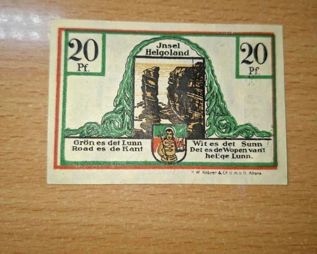 Duits Notgeld Helgoland Noodgeld, Ophalen of Verzenden, Duitsland
