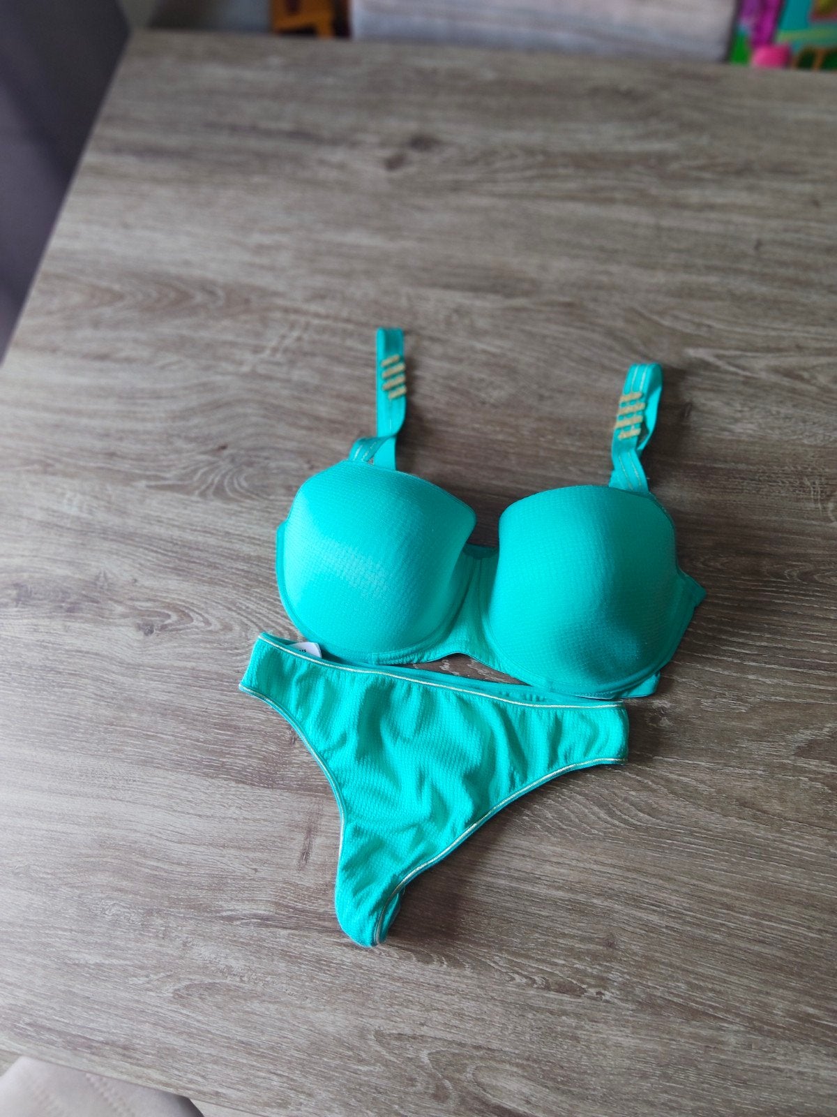 Marlies Dekkers Lingeriesetje - BH 80F & String L, Kleding | Dames, Marlies Dekkers, Ophalen of Verzenden, Groen, Setje