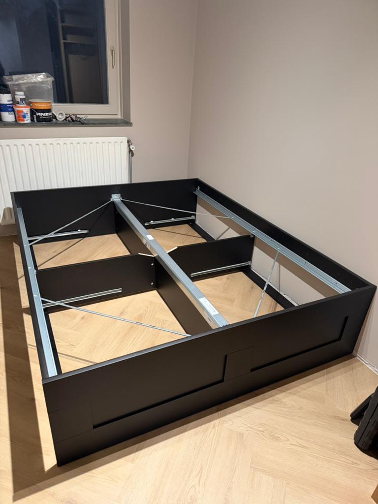 Ikea brimnes bed NIEUW 160x200cm, Huis en Inrichting, Slaapkamer | Bedden, Ophalen, Zwart, 200 cm, 160 cm