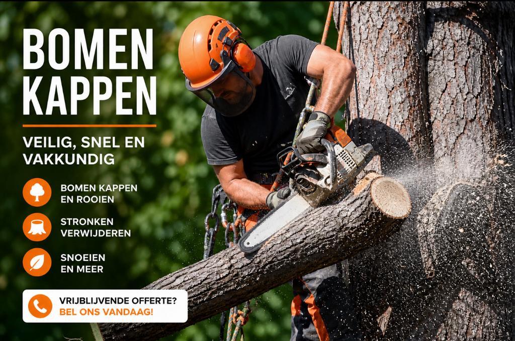 Bomen en stronken verwijderen/ onderhoud, Tuin en Terras, Haardhout, Ophalen of Verzenden
