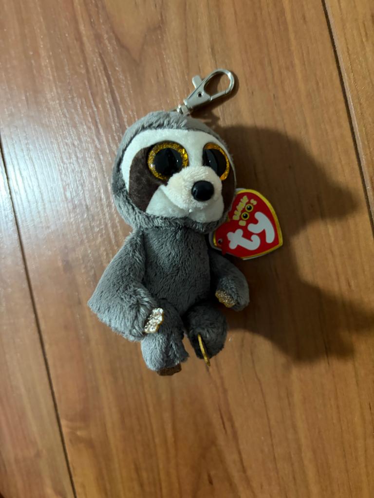 Ty Beanie Boo's Dangler  Luiaard Sleutelhanger, Overige karakters, Overige typen, Grijs, Nieuw