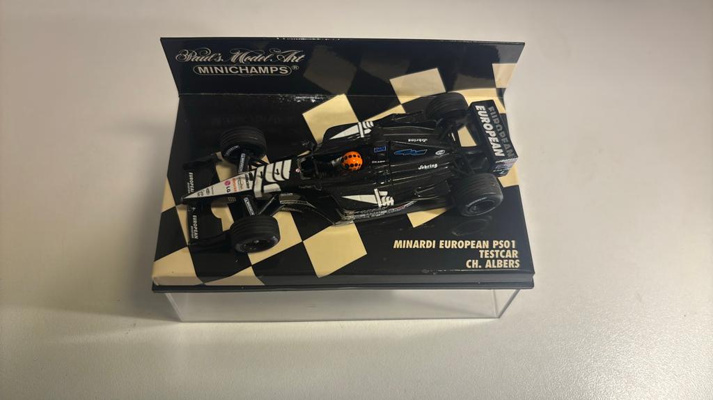 F1 minardi ps01 testcar ch. albers minichamps 1.43, Auto, Ophalen of Verzenden, MiniChamps, A