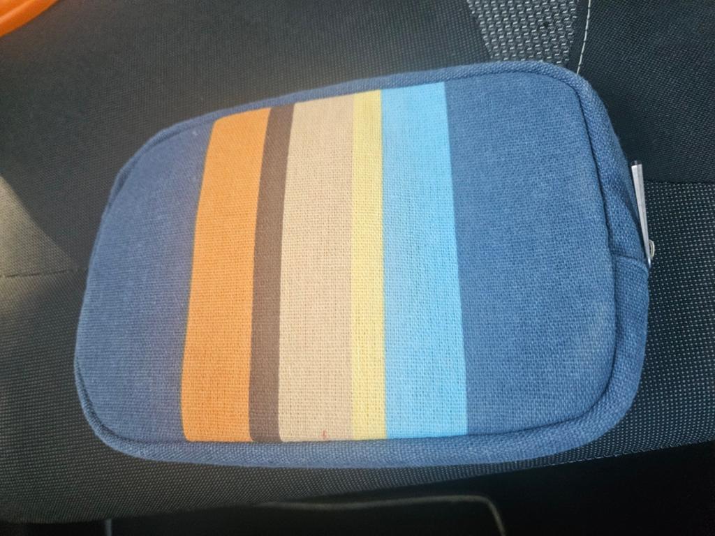 JAN TAMINIAU toilettas/etui met strepen, Ophalen of Verzenden, Gebruikt, Blauw, Softcase