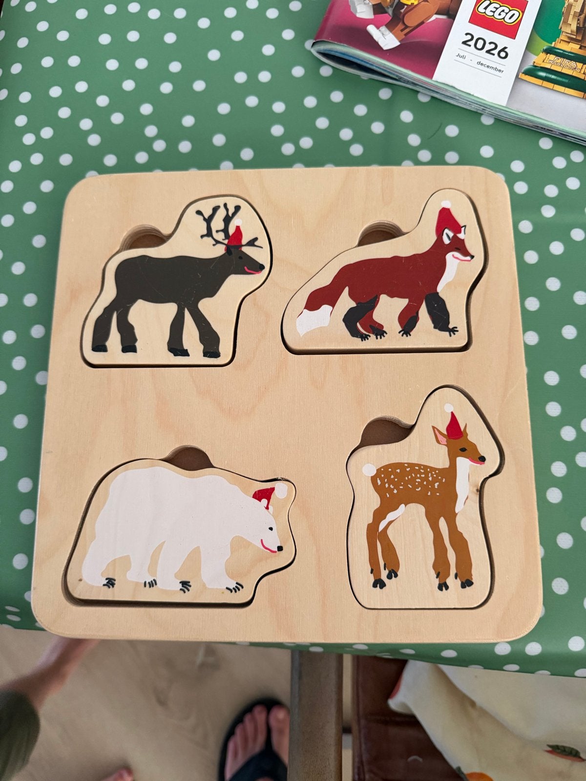 Houten peuterpuzzel met dieren - educatief speelgoed, 2 tot 4 jaar, Ophalen of Verzenden, Zo goed als nieuw, Van hout