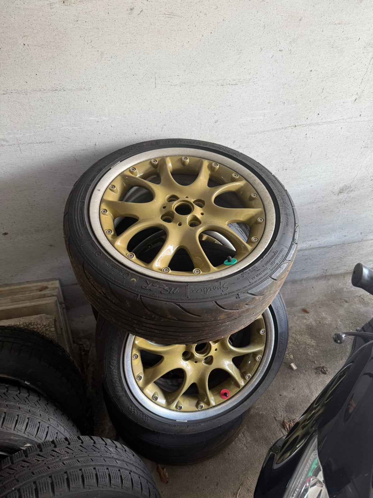 Ronal velgen met nankang semi slicks 7J, Auto diversen, Ophalen, Gebruikt