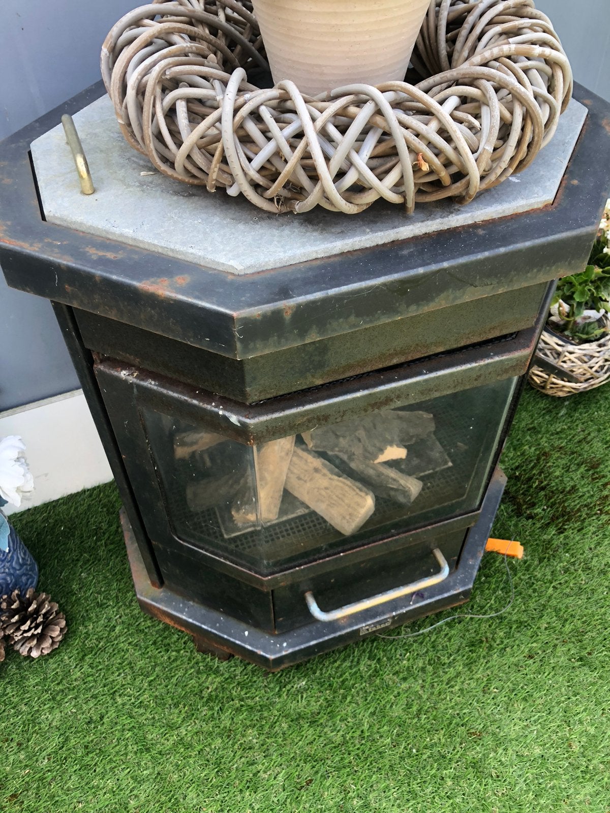 Te koop gaskachel met pijp, Tuin en Terras, Ophalen of Verzenden, Zo goed als nieuw