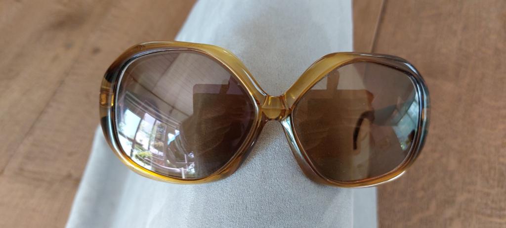 Vintage Christian Dior Zonnebril - Jaren '70 Stijl, Gebruikt, Zonnebril, Bruin, Ophalen of Verzenden