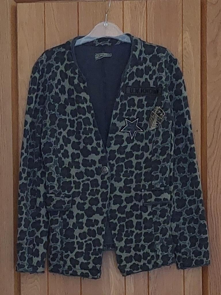 Leopard Print Jasje - Maat M, Jasje, Groen, Ophalen, Maat 38/40 (M)