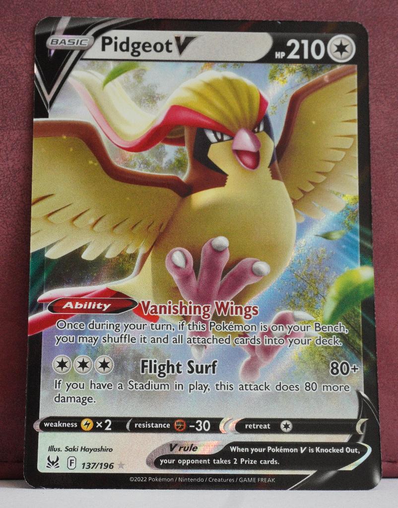 Pidgeot V 137-196 Lost Origin Pokémon Kaart, Verzenden, Nieuw, Losse kaart