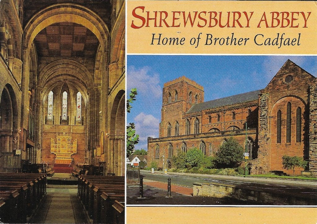 Ansichtkaart  Shrewsbury  Shrewsbury Abbey Home of Cadfael, Ophalen of Verzenden, 1980 tot heden, Gelopen, Engeland