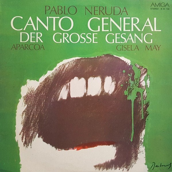 LP - Pablo Neruda - Aparcoa, Gisela May ‎– Canto General = D, Beschermende buitenhoes, Ophalen of Verzenden, Gebruikt, 12 inch