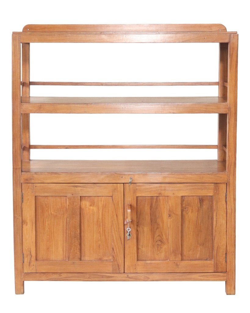 Antieke teakhouten stellingkast met open schappen, Ophalen of Verzenden, Gebruikt, Hout
