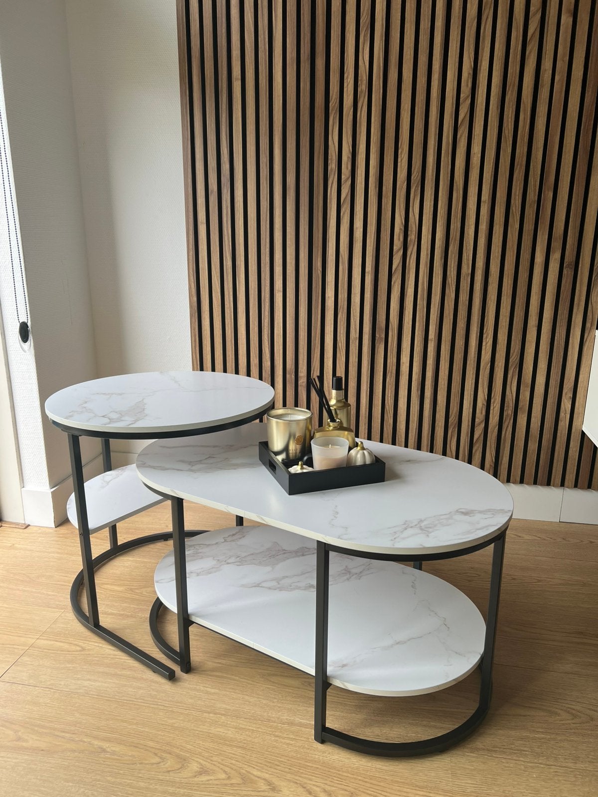 Marmerlook Salontafel, Huis en Inrichting, Tafels | Salontafels, Ophalen, Nieuw, 50 tot 100 cm, Minder dan 50 cm