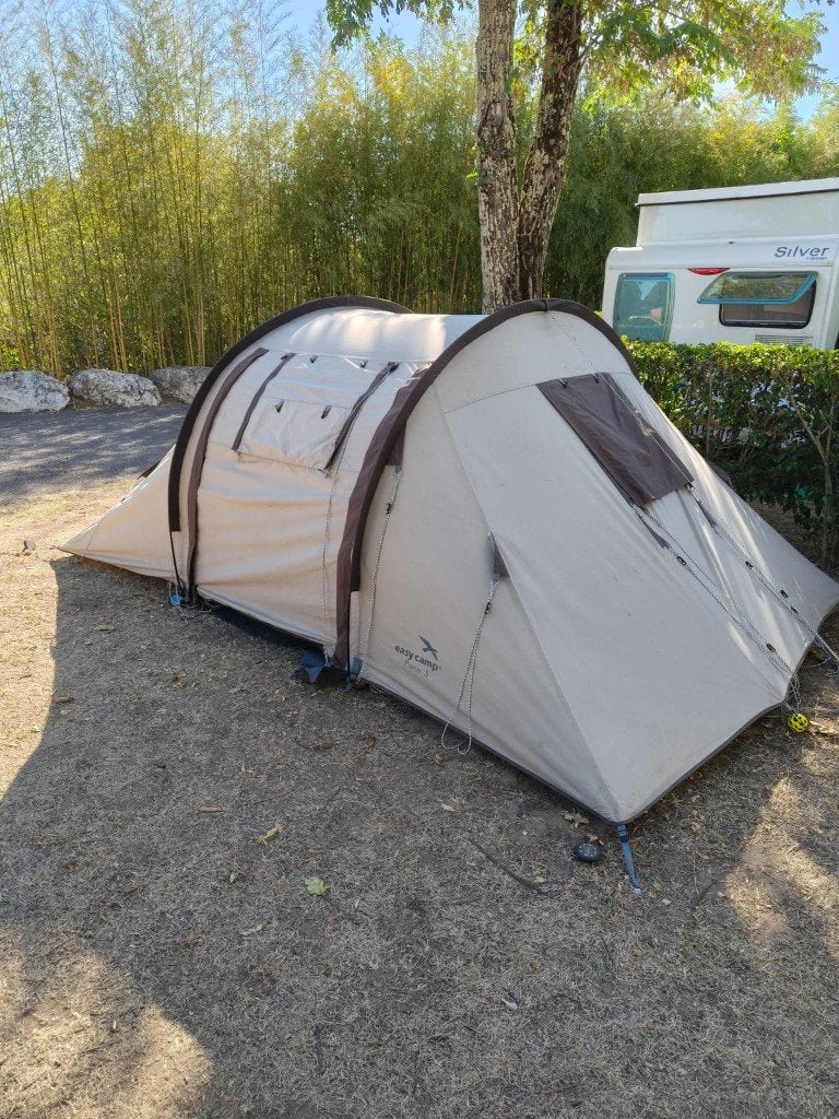 2 persoons vis - à - vis tent, katoen, Ophalen of Verzenden, Gebruikt, Tot en met 2