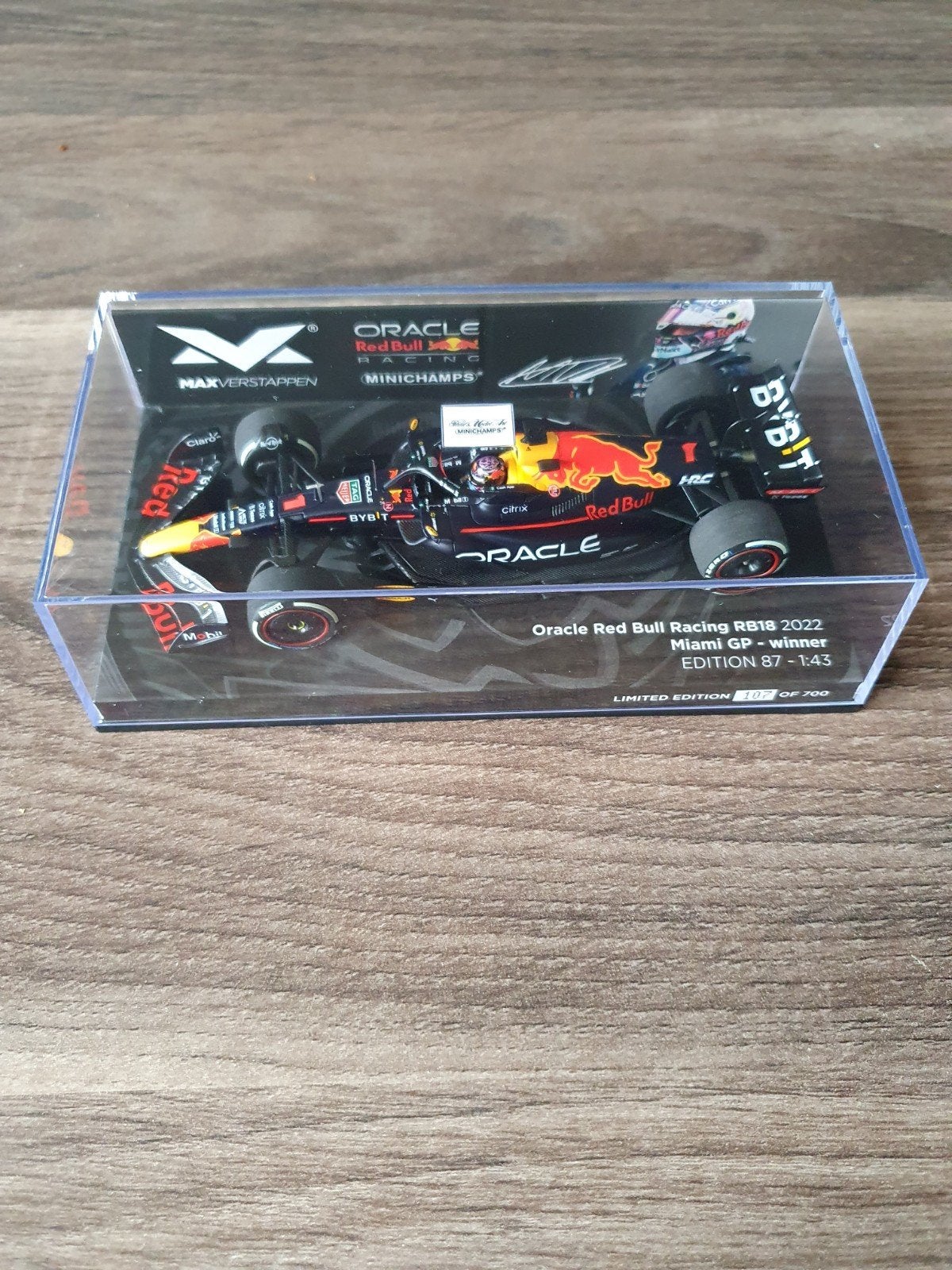 max verstappen RB18 winnaar miami 2022 schaal 1/43, Verzenden, Nieuw, Formule 1