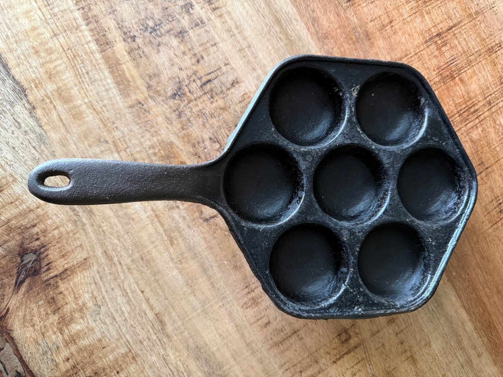Gietijzeren Aebleskiver Pan - Perfect voor Deense Pannenkoek, Ophalen of Verzenden, Zwart, Metaal, Overige typen