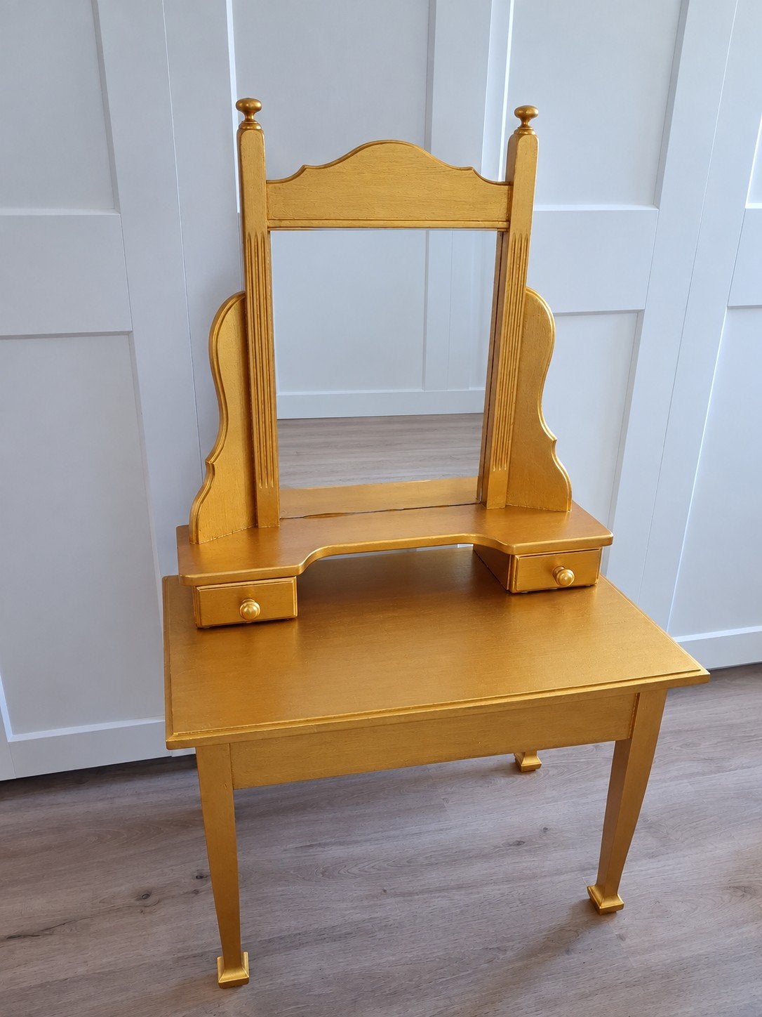 Vintage gouden kaptafel voor kind, Ophalen, Gebruikt, 100 tot 150 cm, Vintage