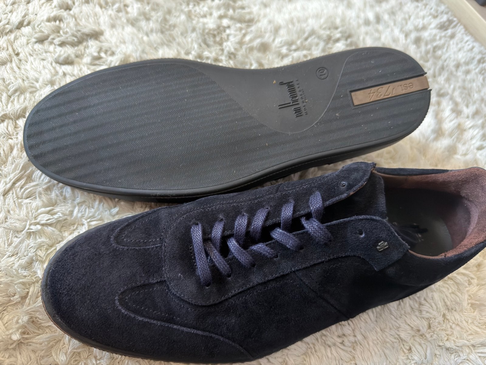 Van Bommel Heren Sneakers - Donkerblauw Suede in doos, Ophalen, Zo goed als nieuw, Blauw, Sneakers of Gympen