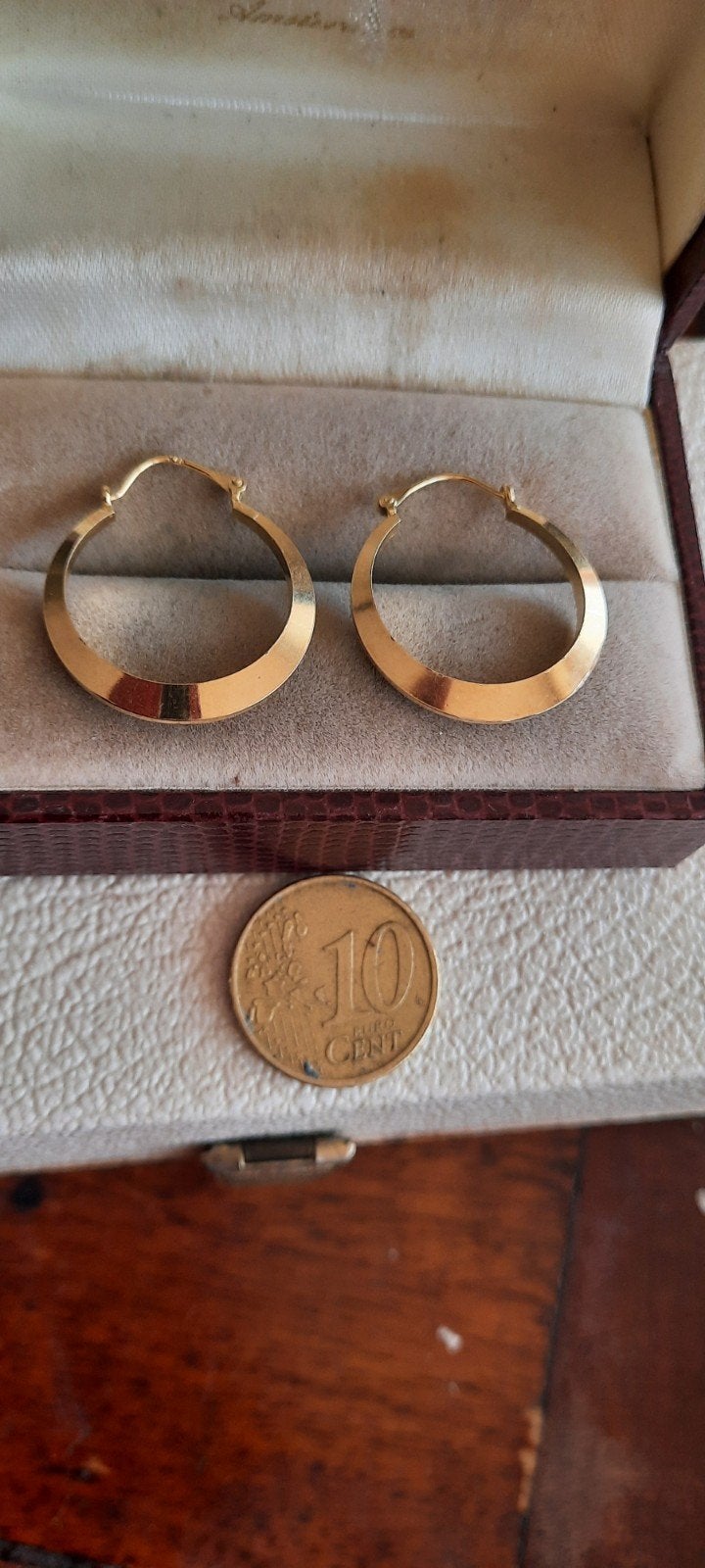 Antieke creolen,Amerik doublé goud., Sieraden, Tassen en Uiterlijk, Antieke sieraden, Ophalen of Verzenden, Goud, Oorbellen