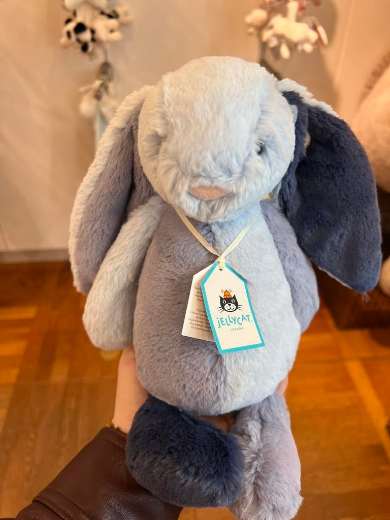 Patchwork blue bunny jellycat, Ophalen of Verzenden, Zo goed als nieuw