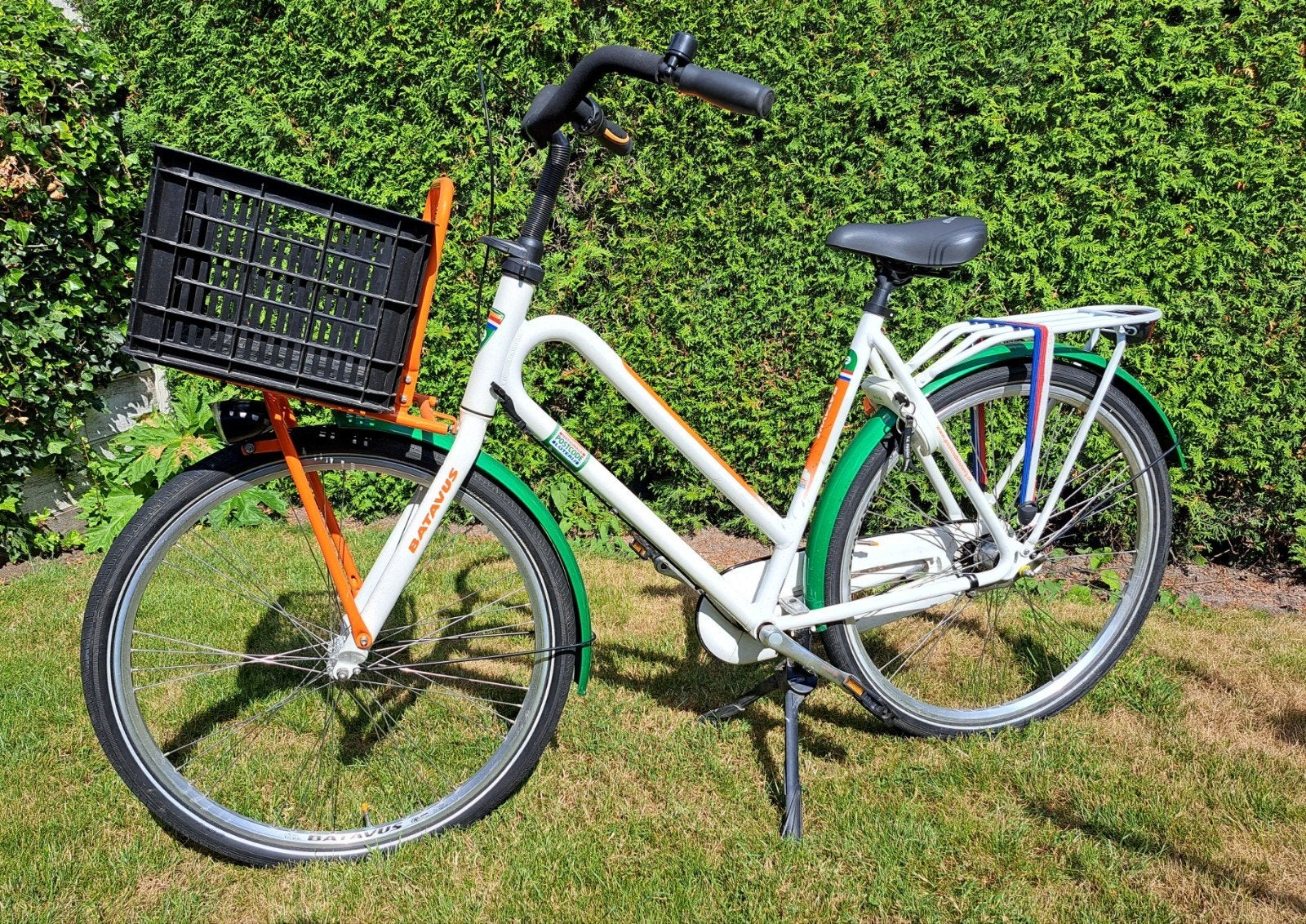 Batavus Postcode Loterij Fiets met mandje voorop, Fietsen en Brommers, Ophalen, Terugtraprem, Gebruikt, (Extra) lage instap