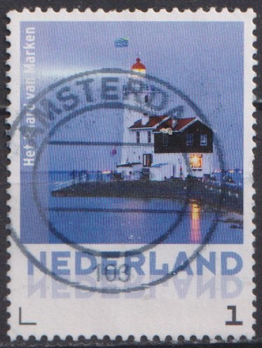 Vuurtoren Marken O. ADV. no.43 E., Postzegels en Munten, Verzenden, Na 1940, Gestempeld