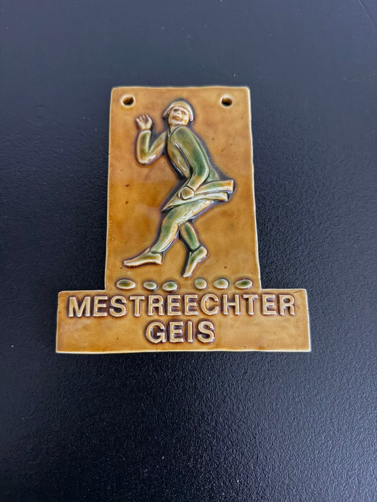 Wandtegel bordje Mestreechter geis, Verzamelen, Ophalen, Huis en Inrichting