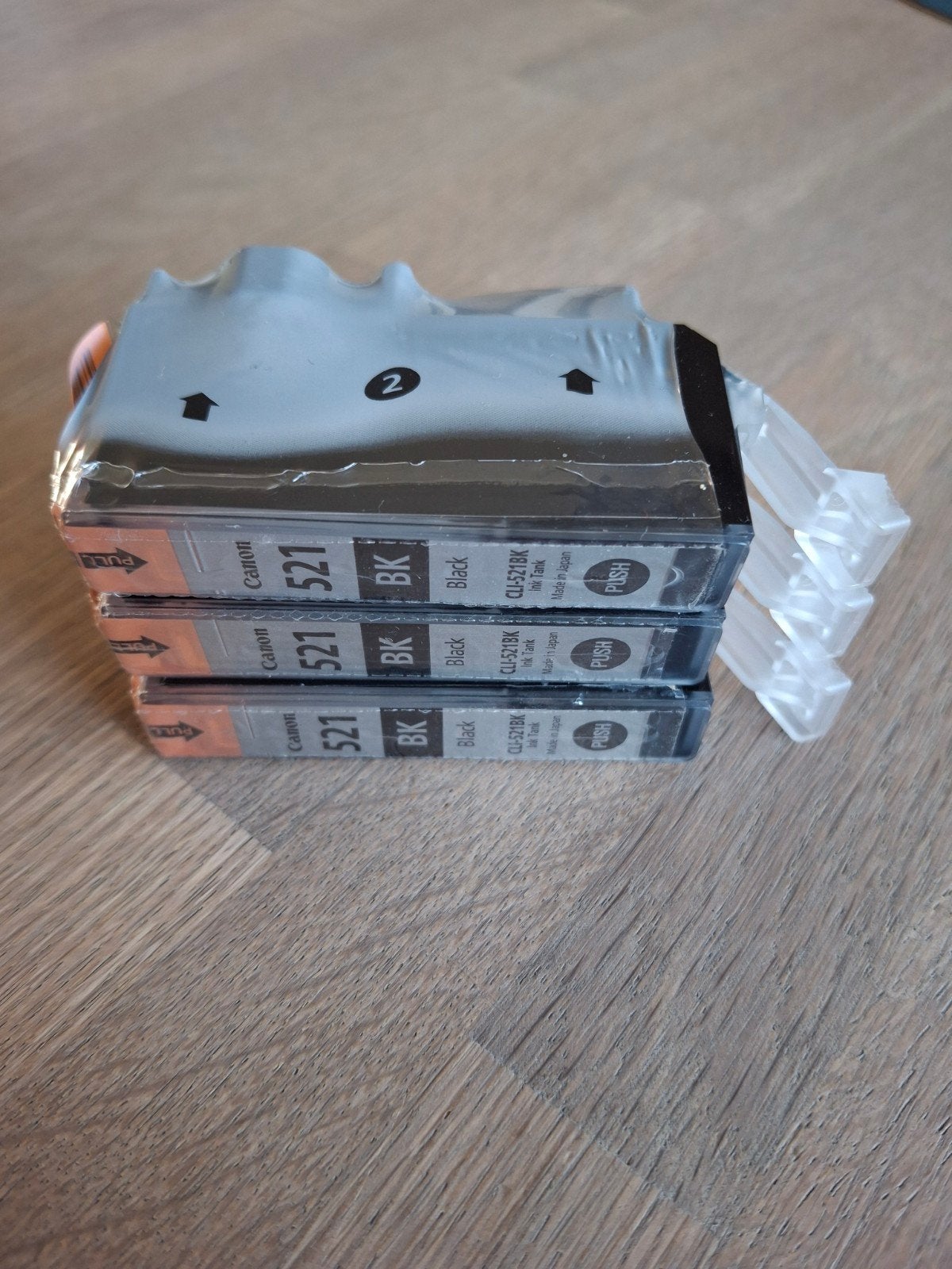 3x cartridge Canon BK521 (zwart/black), Computers en Software, Ophalen of Verzenden, Nieuw, Cartridge, Canon