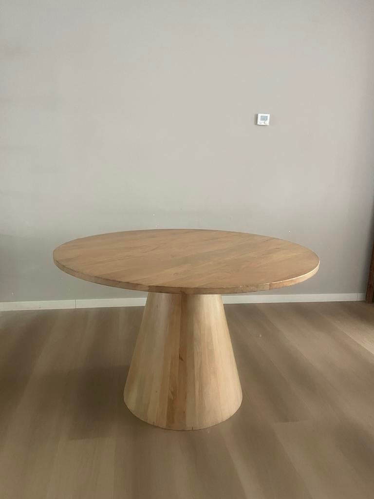 Mango houten japandi eettafel 120 van maisons du monde, Rond, Ophalen of Verzenden, Zo goed als nieuw, 75 cm of meer