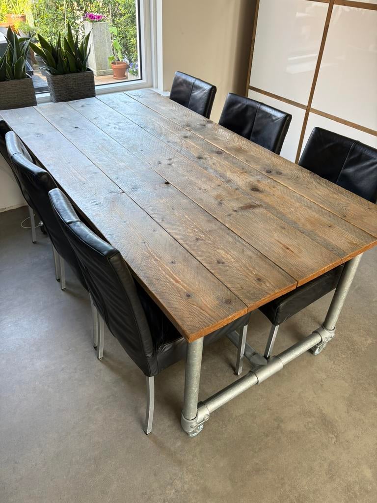 Eettafel steigerhout, Huis en Inrichting, Tafels | Eettafels, Ophalen, Zo goed als nieuw, Rechthoekig, 50 tot 100 cm