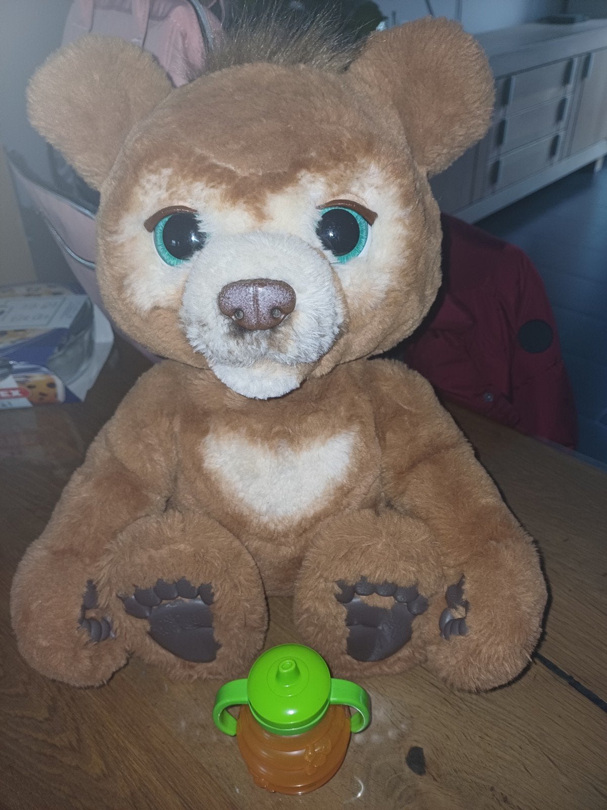 Interactieve knuffelbeer met geluid en beweging, Beer, Ophalen of Verzenden, Zo goed als nieuw, Middelgroot (20 tot 80 cm)