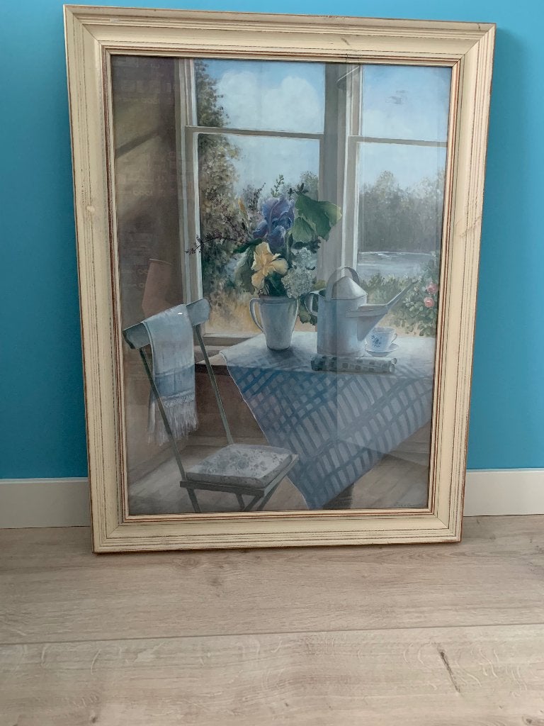 Schilderij met off white lijst, Ophalen