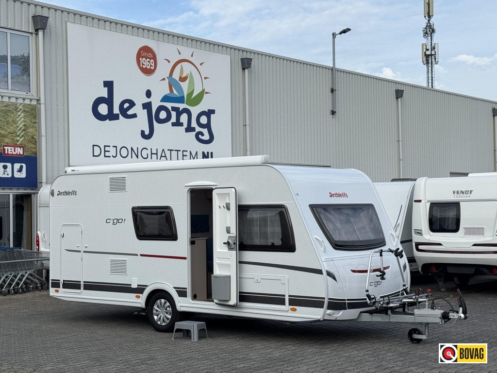 Dethleffs C'Go 495 QSK Stapelbed-Mover-Luifel, Bedrijf, Treinzit, Dwarsbed, Dethleffs