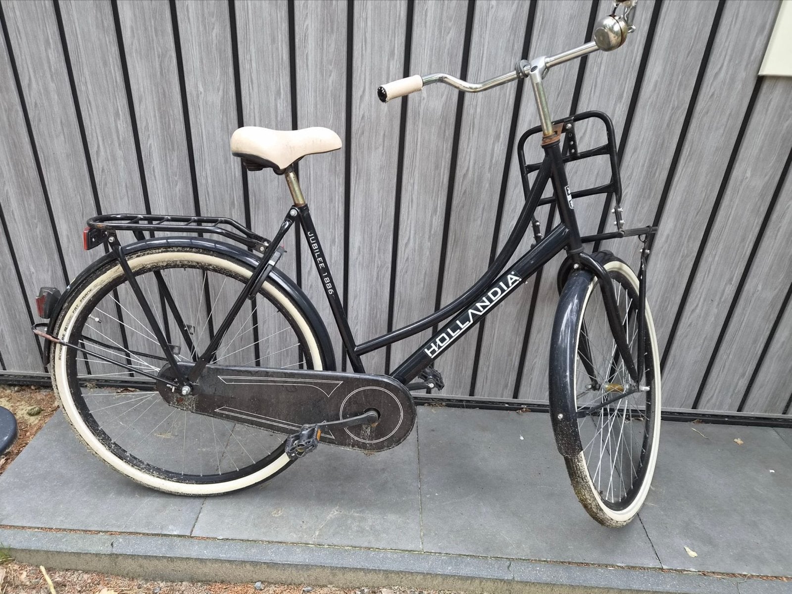 Hollandia damesfiets met voordrager - Gebruikt, Terugtraprem, Ophalen, Overige merken, 53 tot 56 cm