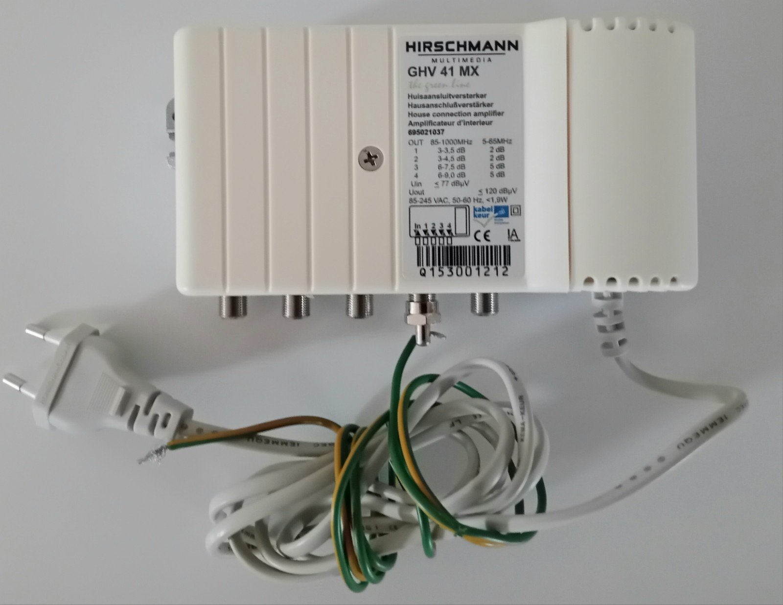 Hirschmann Multimedia GHV 41 MX Huisversterker, Ophalen of Verzenden, Gebruikt
