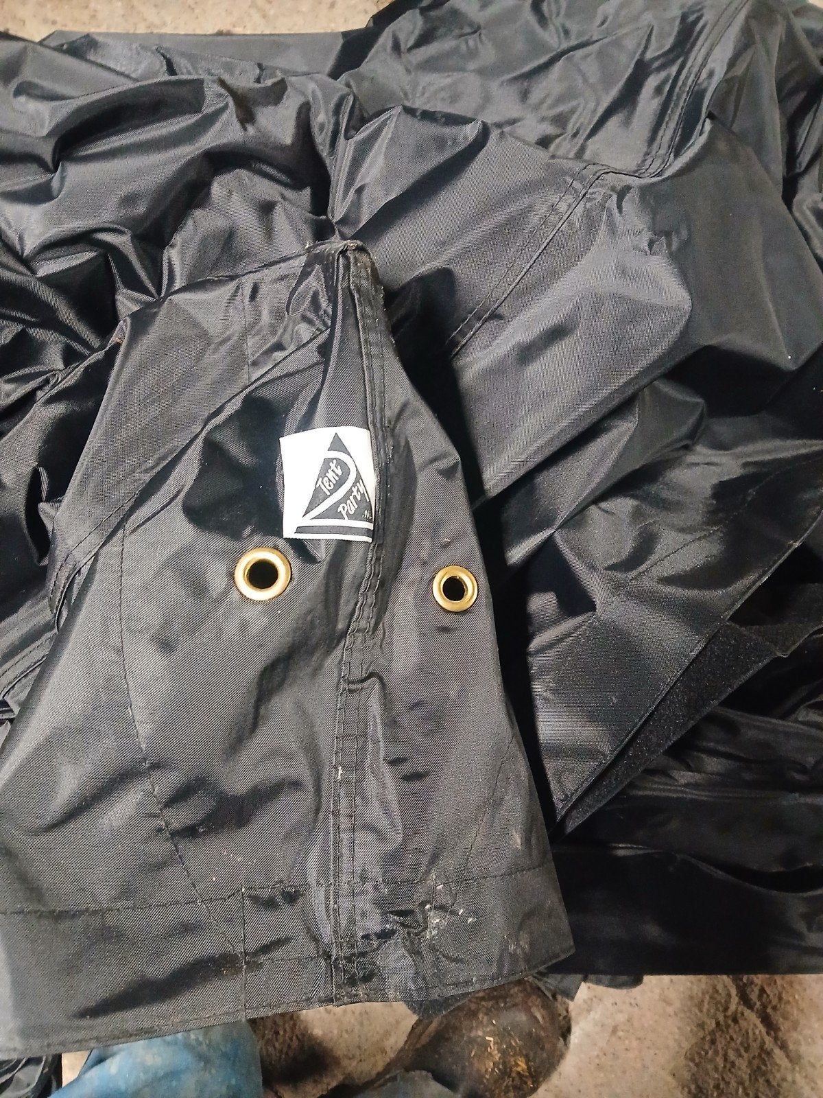 Zwart Tent Party zeil/doek met ringen, Ophalen of Verzenden, Gebruikt