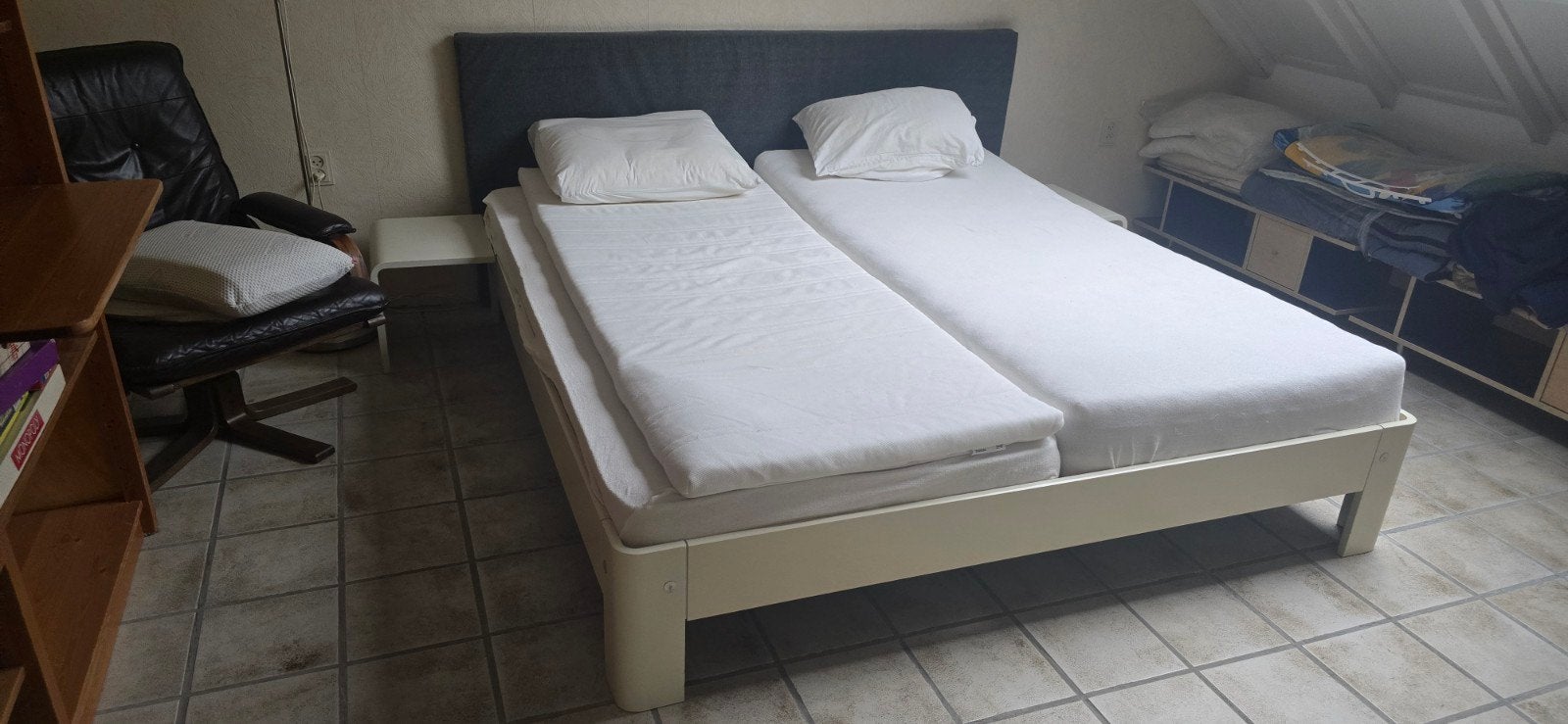 Auping verstelbaar tweepersoonsbed met hoofdbord, Tweepersoons, Ophalen of Verzenden, 180 cm, 200 cm
