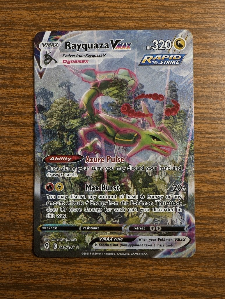 Rayquaza VMAX 218/203, Ophalen of Verzenden, Nieuw, Losse kaart, Foil