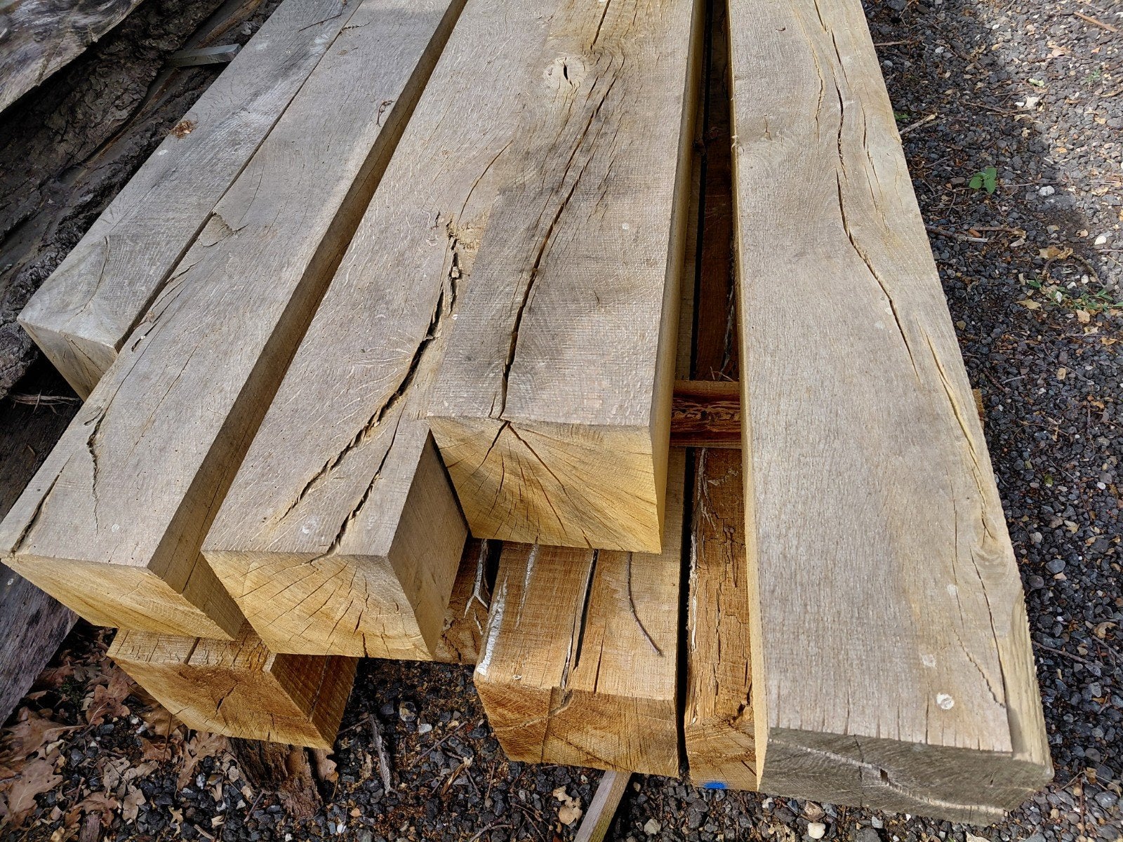 Eiken palen 15x15 en 18x18 b-keus. 9 stuks voor €200., Ophalen, 250 cm of meer, Balken