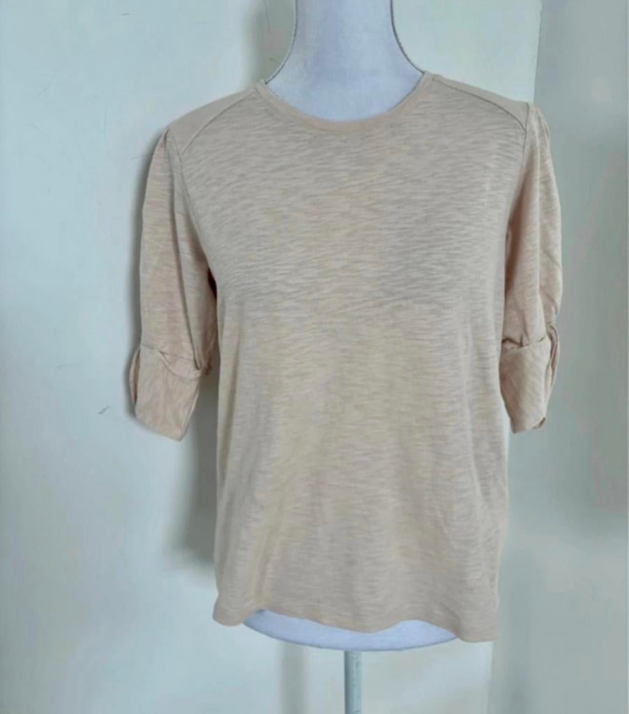 1 keer gedragen! Beige ba&sh shirtje - maat 36, Beige, Nieuw, Ophalen of Verzenden, Korte mouw