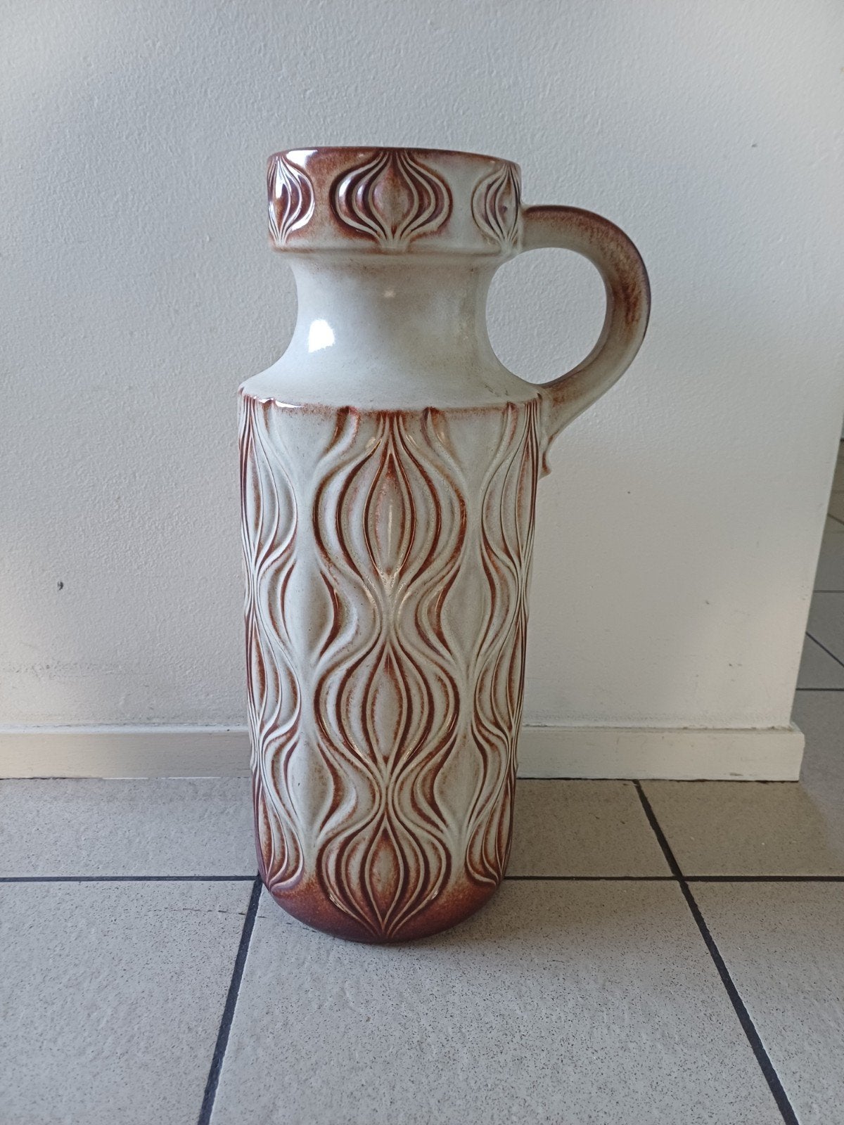 grote vintage Scheurich 'Amsterdam' uien vaas, Ophalen of Verzenden, Overige kleuren, Steen/keramiek