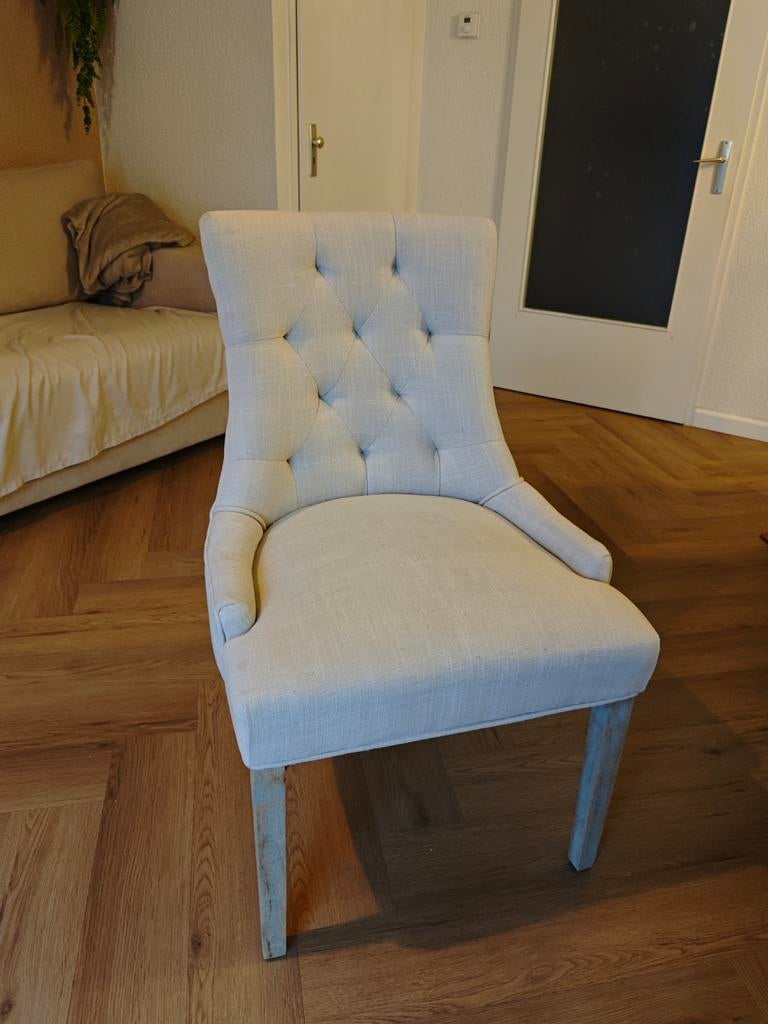 Zandkleurige eetkamerstoel, Huis en Inrichting, Stoelen, Ophalen, Gebruikt, Eén